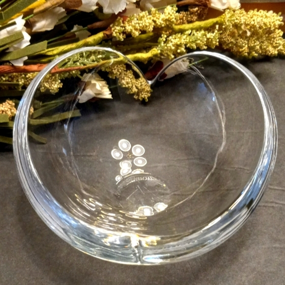 Nambe Heart Trinket Bowl Lead Crystal. 4" Diameter. - Picture 1 of 7